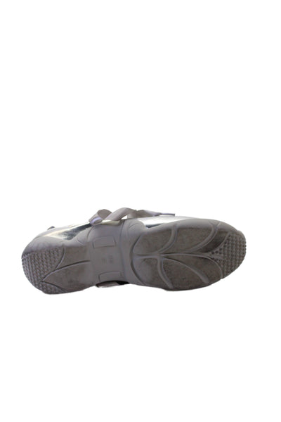 JW Pei Womens Flavia Lace-Up Ballerina Sneakers Silver Size 11