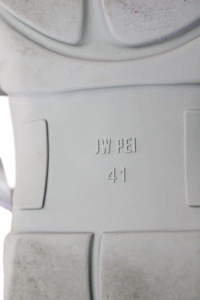 JW Pei Womens Flavia Lace-Up Ballerina Sneakers Silver Size 11