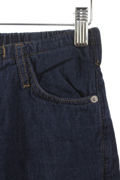 Zara Unisex Wide-Leg Dark Blue Jeans Drawstring Cotton Size 2