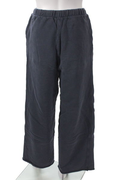 ROTATE Unisex Sweatpants Dark Blue Graphic Motorcycle Organic Cotton Size 4