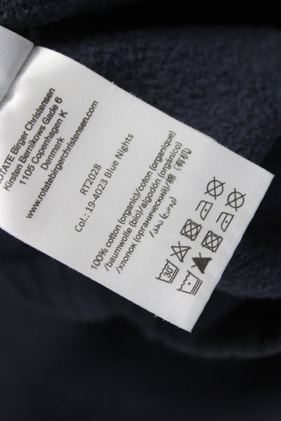 ROTATE Unisex Sweatpants Dark Blue Graphic Motorcycle Organic Cotton Size 4