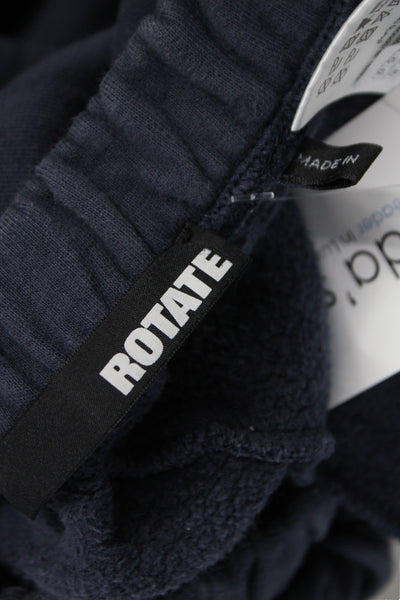 ROTATE Unisex Sweatpants Dark Blue Graphic Motorcycle Organic Cotton Size 4