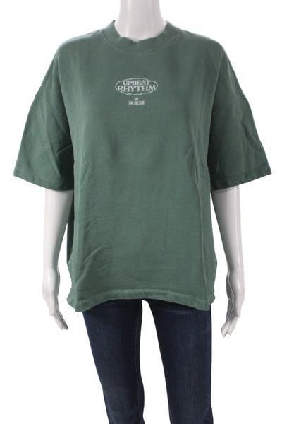 Zara Unisex Green Cotton Graphic 80s Crew Neck Short Sleeve T-Shirt Size S