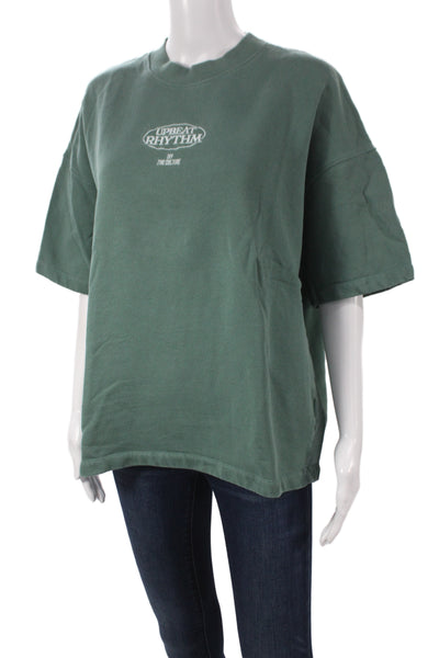 Zara Unisex Green Cotton Graphic 80s Crew Neck Short Sleeve T-Shirt Size S