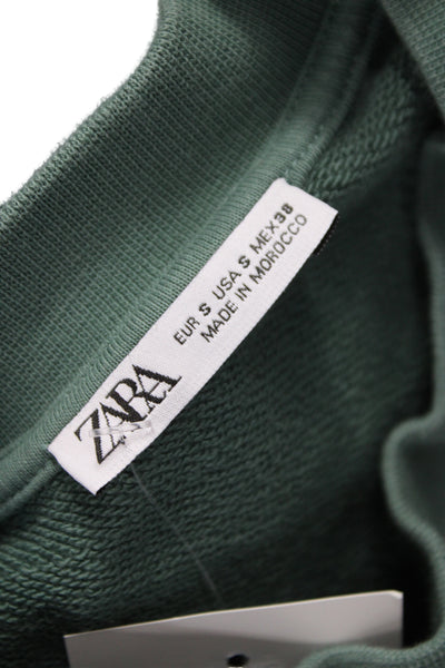 Zara Unisex Green Cotton Graphic 80s Crew Neck Short Sleeve T-Shirt Size S