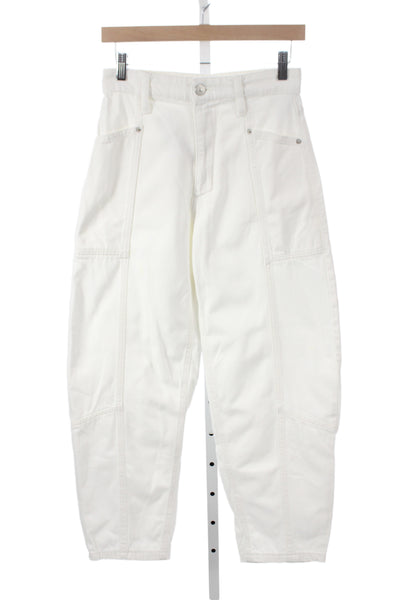 Zara Unisex Carpenter Cargo Pants White 100% Cotton Size 0