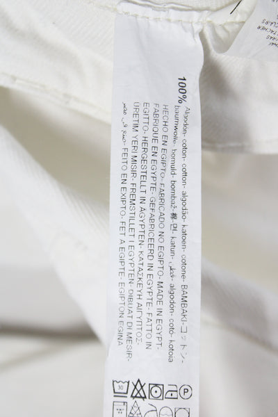Zara Unisex Carpenter Cargo Pants White 100% Cotton Size 0