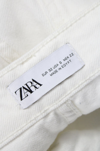 Zara Unisex Carpenter Cargo Pants White 100% Cotton Size 0