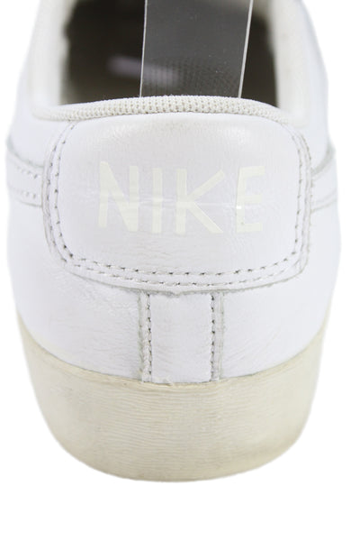 Nike Womens Lace Up Logo Blazer Low LE Sneakers White Leather Size 8