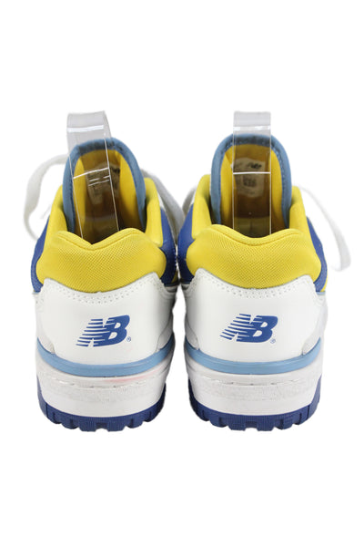 New Balance Womens Lace Up Logo 550 Leather Trainers Sneakers White Yellow 6.5