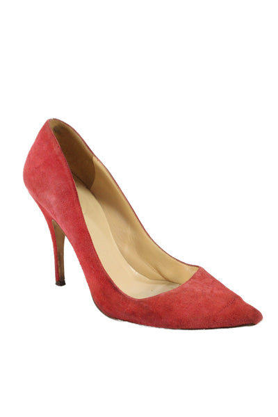 Kate Spade New York Womens Stiletto Pointed Toe Suede Pumps Red Size 7B