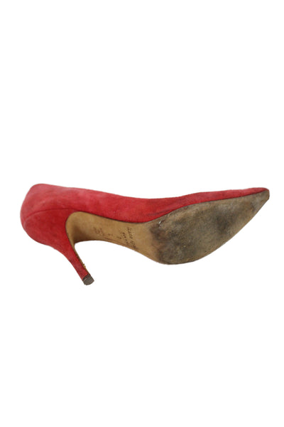 Kate Spade New York Womens Stiletto Pointed Toe Suede Pumps Red Size 7B