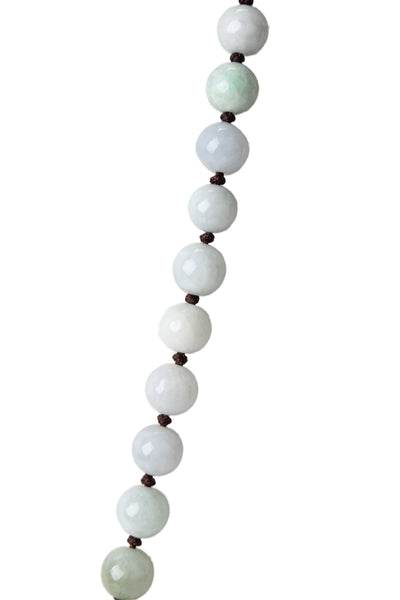 Designer Unisex Jade Carved Buddha Beaded Necklace 24" 116g