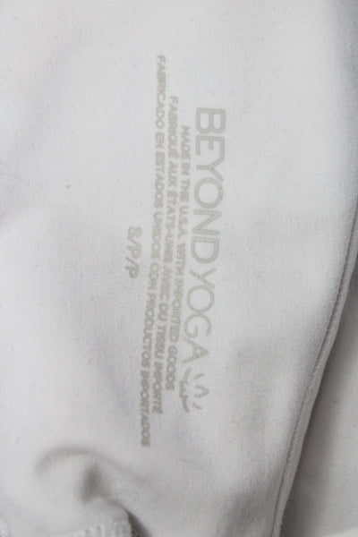 Beyond Yoga Womens Stretch Knit One Shoulder Sports Bra White Size Small