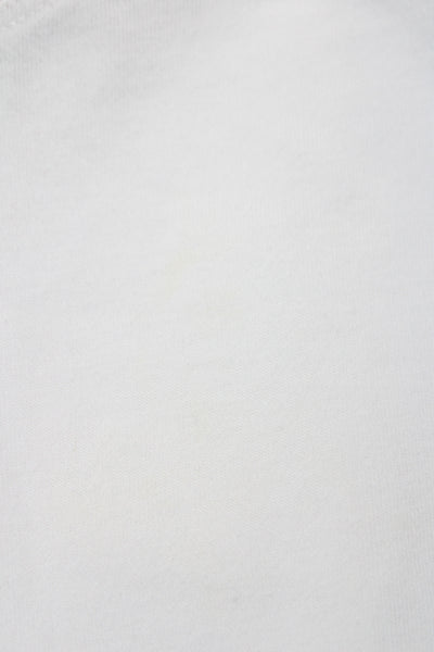 Alo Women Basic Sleeveless Crew Neck White Cotton Blend T-Shirt Size M