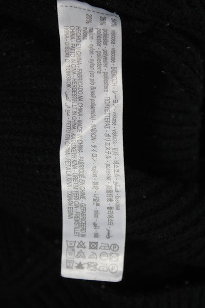 Zara Women Pullover Sweater Black Crew Neck Long Sleeve Size L