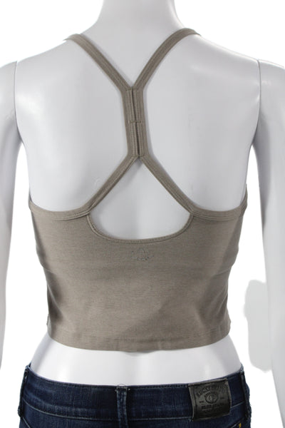 Beyond Yoga Womens Cropped Camisole Square Neck Beige Polyester Blend Size S