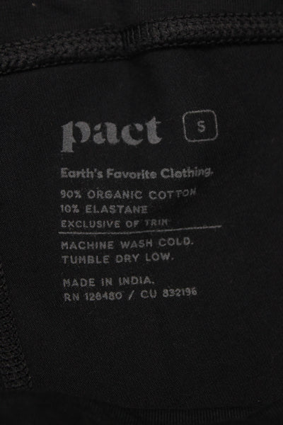 Pact Womens Cropped Black Organic Cotton Stretch Pants Size S