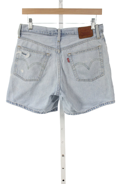 Levis Unisex Light Blue 90s 100% Cotton Button Shorts Size 27