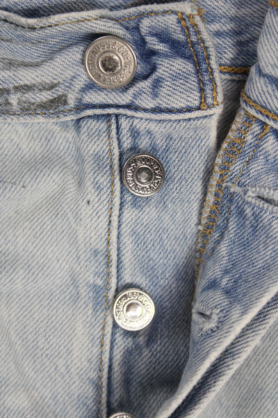 Levis Unisex Light Blue 90s 100% Cotton Button Shorts Size 27