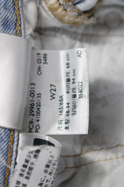 Levis Unisex Light Blue 90s 100% Cotton Button Shorts Size 27