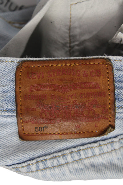 Levis Unisex Light Blue 90s 100% Cotton Button Shorts Size 27