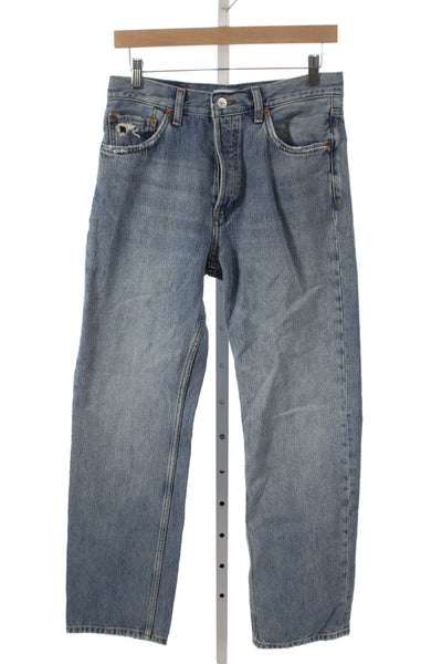 Re/Done Mens Straight High Rise Jeans Blue Cotton Size 26