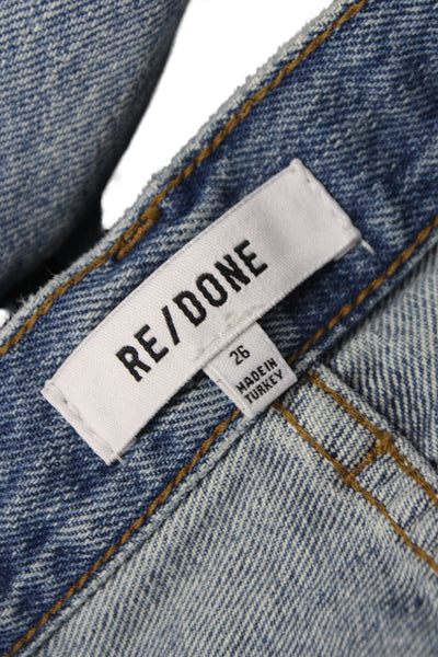 Re/Done Mens Straight High Rise Jeans Blue Cotton Size 26