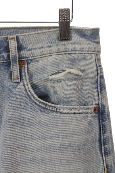 Re/Done Unisex Straight Jeans Light Blue High Rise Button 31 Inseam Size 26