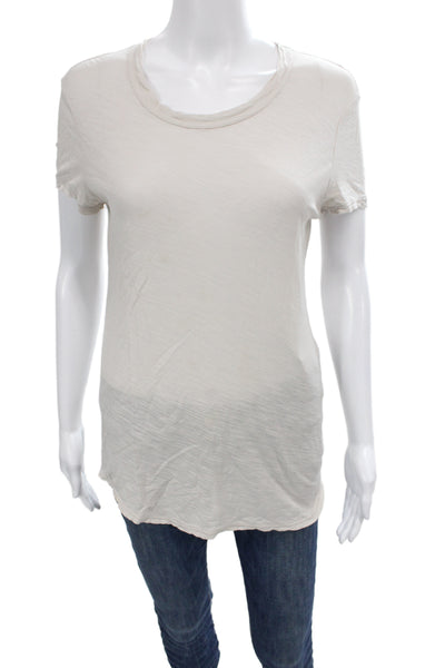 Standard James Perse Women White Supima Cotton Jersey T-Shirt Size 2