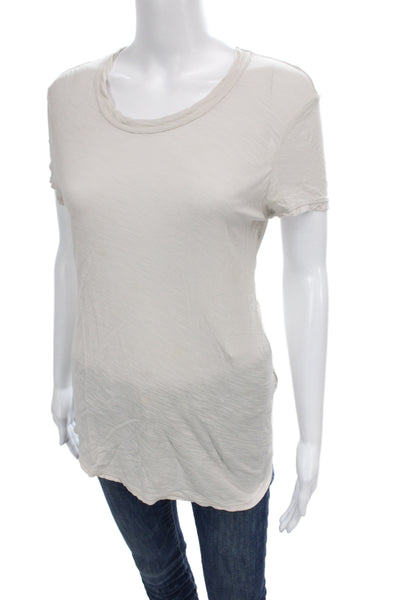 Standard James Perse Women White Supima Cotton Jersey T-Shirt Size 2