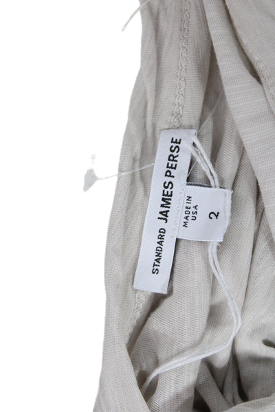 Standard James Perse Women White Supima Cotton Jersey T-Shirt Size 2