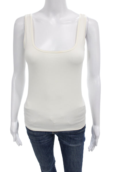 Skims Women Basic Square Neck Cotton Camisole Sleeveless White Size M