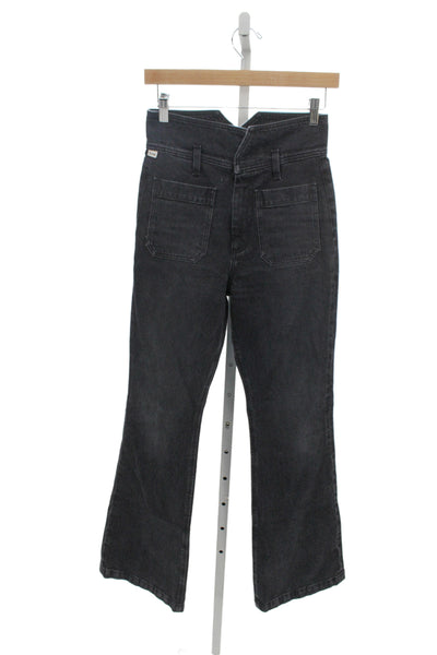 Citizens of Humanity Women Dark Gray Bootcut Flared Jeans Size 24