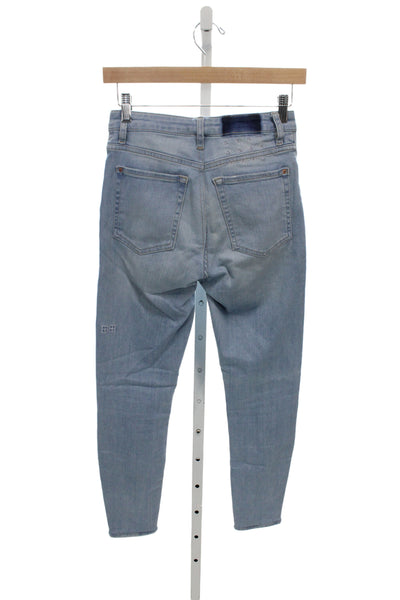 Tsubi Women Ankle Skinny Mid Rise Jeans Light Blue 90s Button Size 25