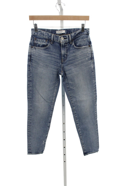Moussy Women Mom Tapered Jeans Blue Button Mid Rise Size 25