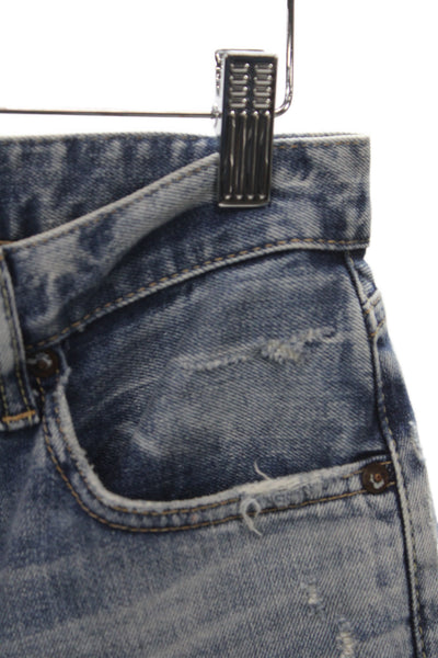Moussy Women Mom Tapered Jeans Blue Button Mid Rise Size 25