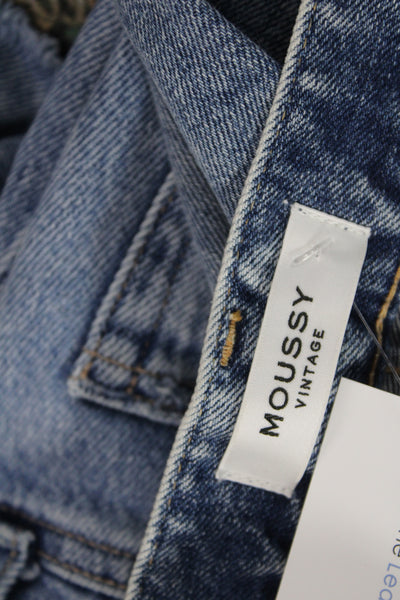 Moussy Women Mom Tapered Jeans Blue Button Mid Rise Size 25
