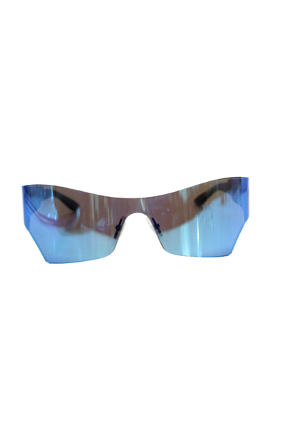 Balenciaga Adults Fluorescent Shield Sunglasses Blue 125MM