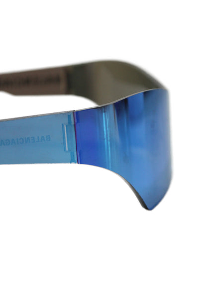 Balenciaga Adults Fluorescent Shield Sunglasses Blue 125MM
