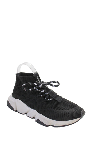 Balenciaga Womens Mesh Net Speed Lace-Up Tied Sneakers Black Size 8.5