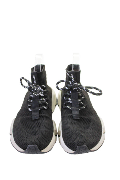 Balenciaga Womens Mesh Net Speed Lace-Up Tied Sneakers Black Size 8.5
