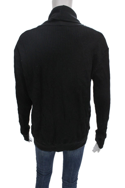 Stateside Unisex Cardigan Black Cotton Button Long Sleeve Size M