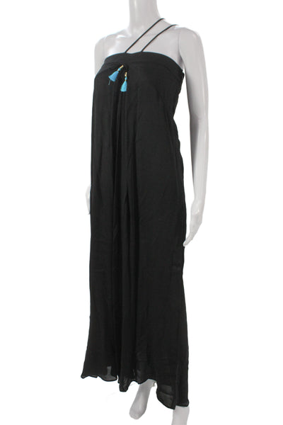 Karina Grimaldi Women Maxi Black Dress Rayon Sleeveless Zip Size XS