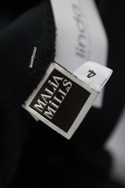 Malia Mills Women Bloomer Paperbag Pants Black Drawstring Cotton Lycra Size 4