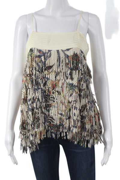 Flannel Women Viscose Floral Bohemian Camisole Sleeveless Drawstring Size M