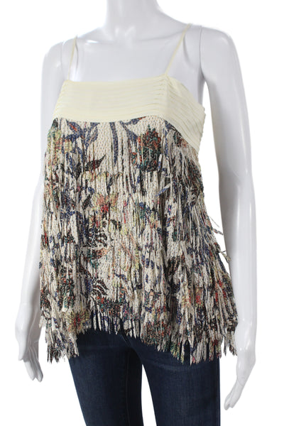 Flannel Women Viscose Floral Bohemian Camisole Sleeveless Drawstring Size M