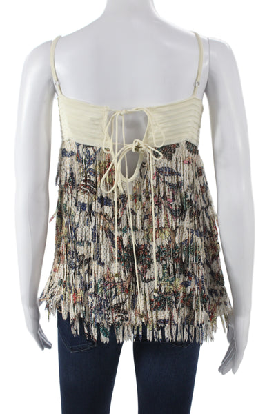 Flannel Women Viscose Floral Bohemian Camisole Sleeveless Drawstring Size M