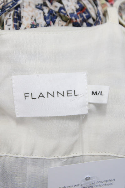 Flannel Women Viscose Floral Bohemian Camisole Sleeveless Drawstring Size M