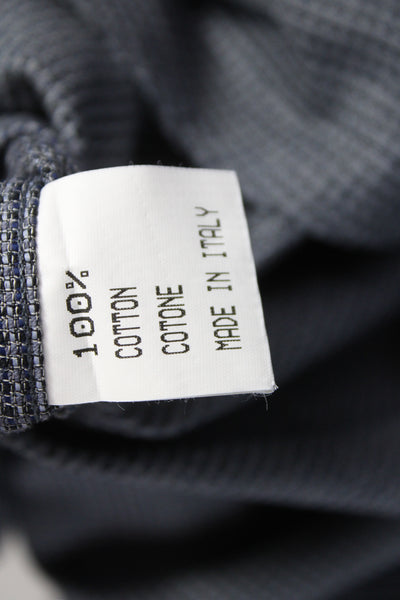 Ermenegildo Zegna Mens Button-Down Check Long Sleeve Dark Gray Size S